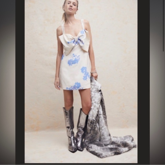 Free People Tie A Bow Mini Dress,‎ size extra small new without tags - Picture 1 of 10